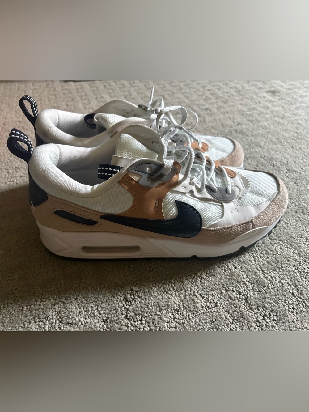 Nike Women's White, Tan and Black Low-Top Sneakers